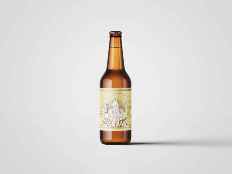 Étiquette illustrée pour une bière avec dessin personnalisé